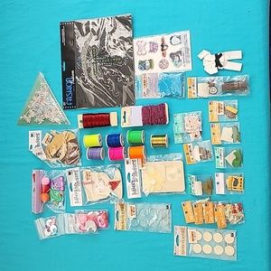 Large Lot of Crafting Stickers Wire & Beads